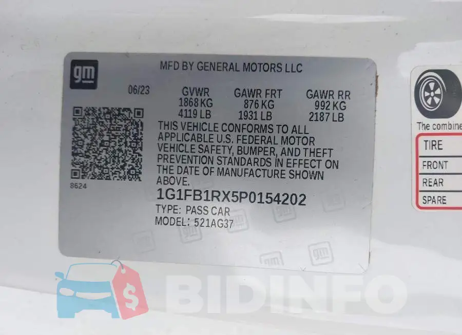 1G1FB1RX5P0154202 Photo# 9