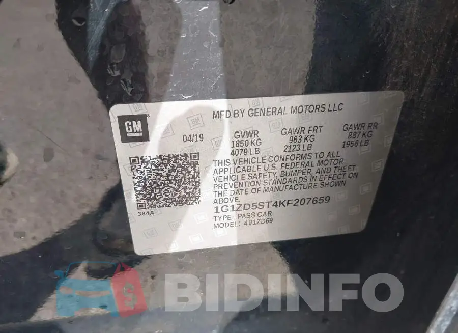 1G1ZD5ST4KF207659 Photo# 9