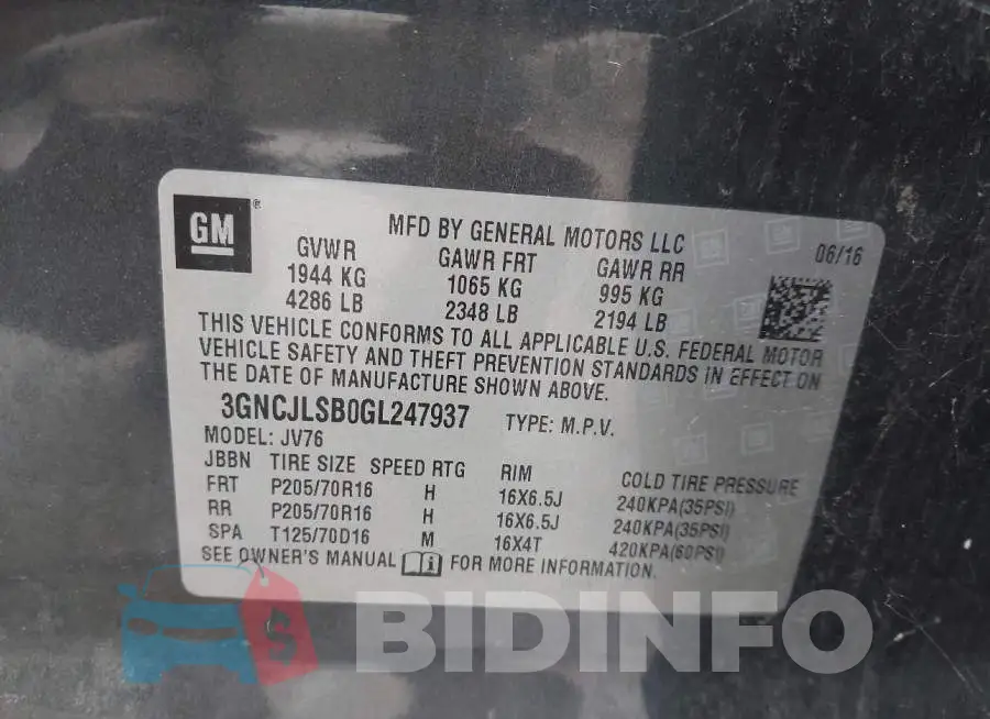 3GNCJLSB0GL247937 Photo# 7