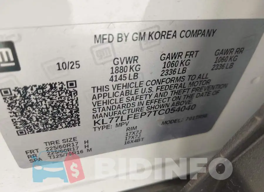 KL77LFEP7TC054040 Photo# 9