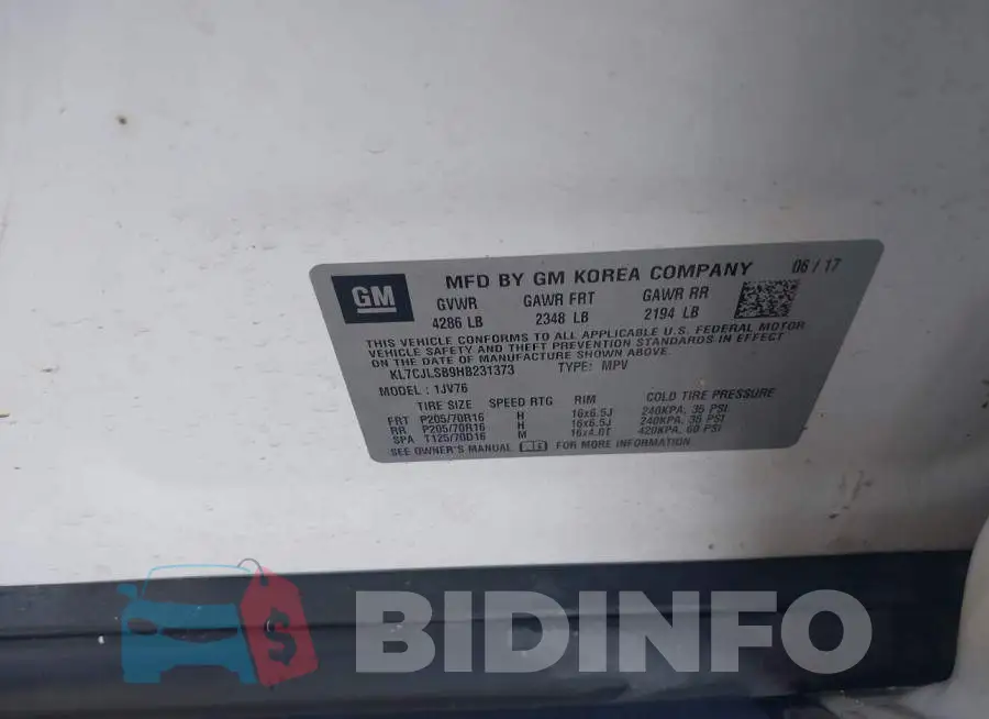 KL7CJLSB9HB231373 Photo# 9