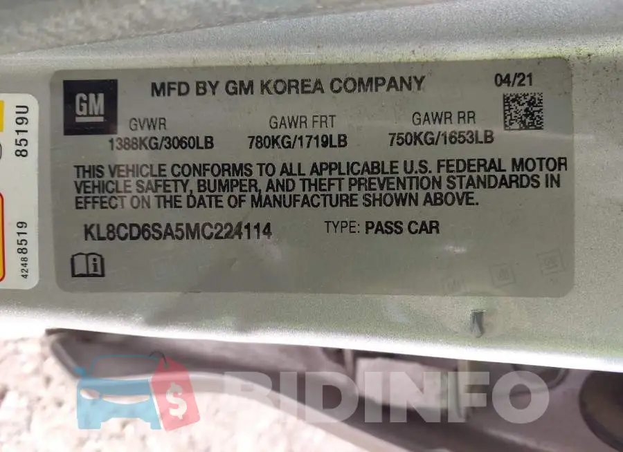 KL8CD6SA5MC224114 Photo# 9