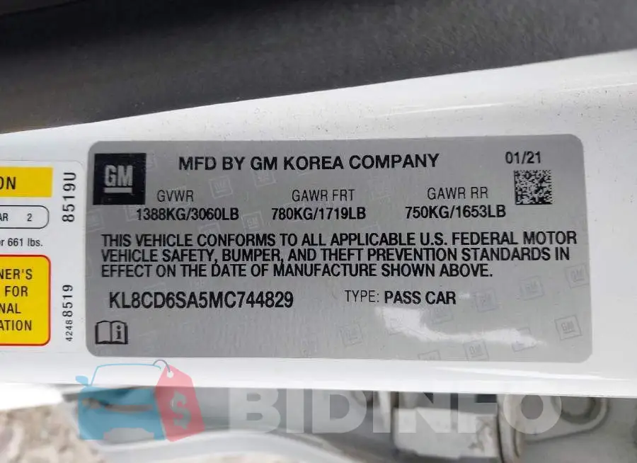 KL8CD6SA5MC744829 Photo# 9