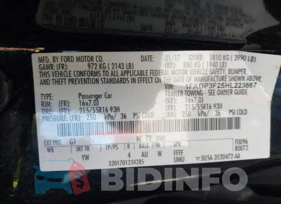 1FADP3F25HL223867 Photo# 9