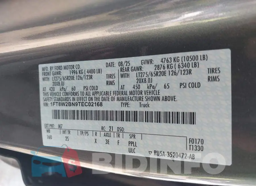 1FT8W2BN9TEC02168 Photo# 8