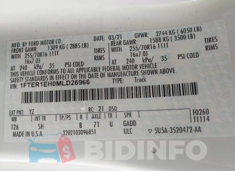 1FTER1EH0MLD26966 Photo# 9