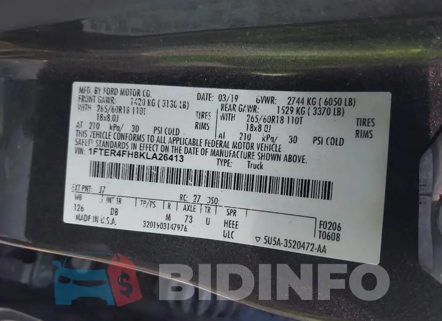 1FTER4FH8KLA26413 Photo# 9