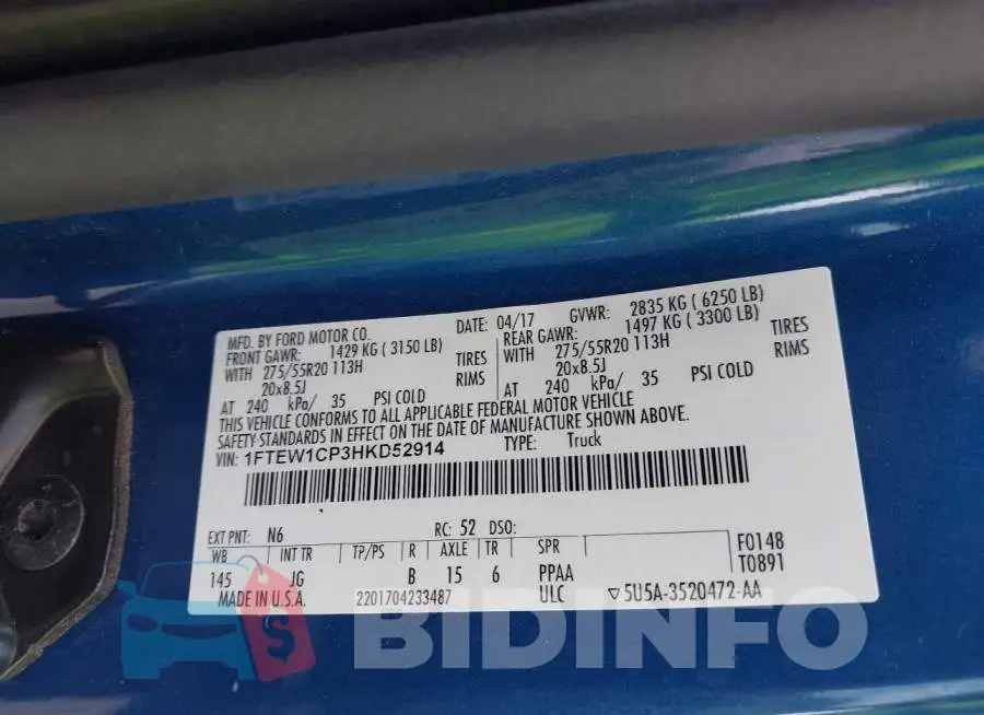 1FTEW1CP3HKD52914 Photo# 9