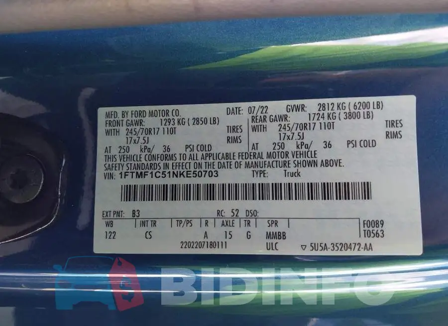 1FTMF1C51NKE50703 Photo# 9