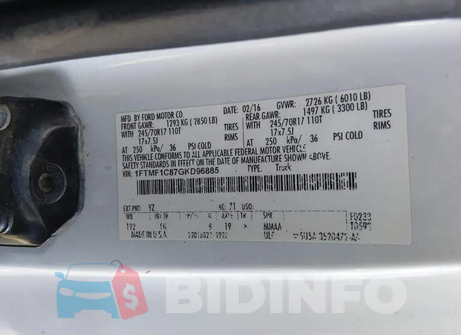 1FTMF1C87GKD96885 Photo# 9