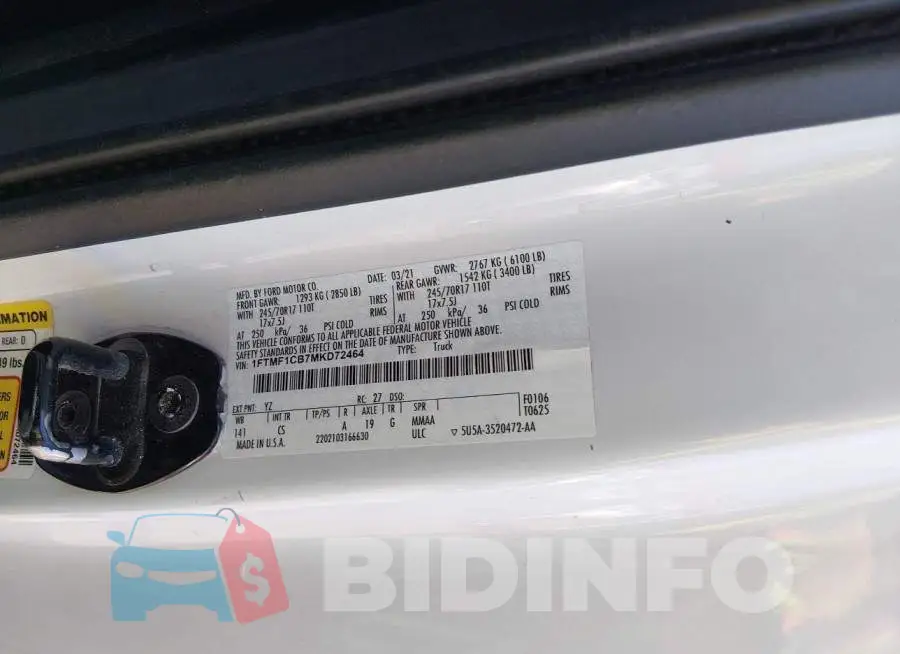 1FTMF1CB7MKD72464 Photo# 9