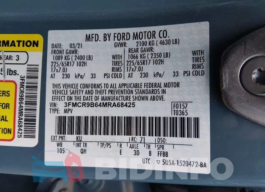 3FMCR9B64MRA68425 Photo# 9
