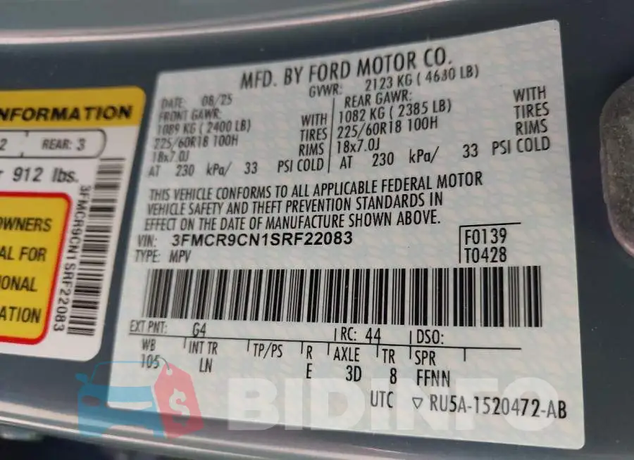 3FMCR9CN1SRF22083 Photo# 9