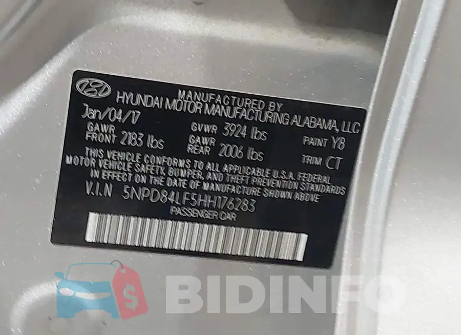 5NPD84LF5HH176283 Photo# 9