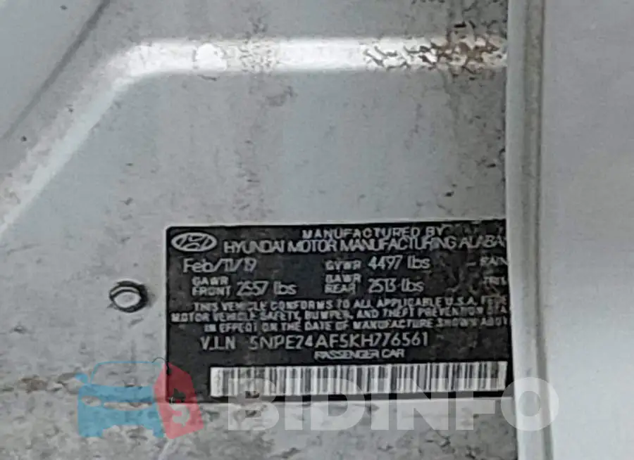 5NPE24AF5KH776561 Photo# 9