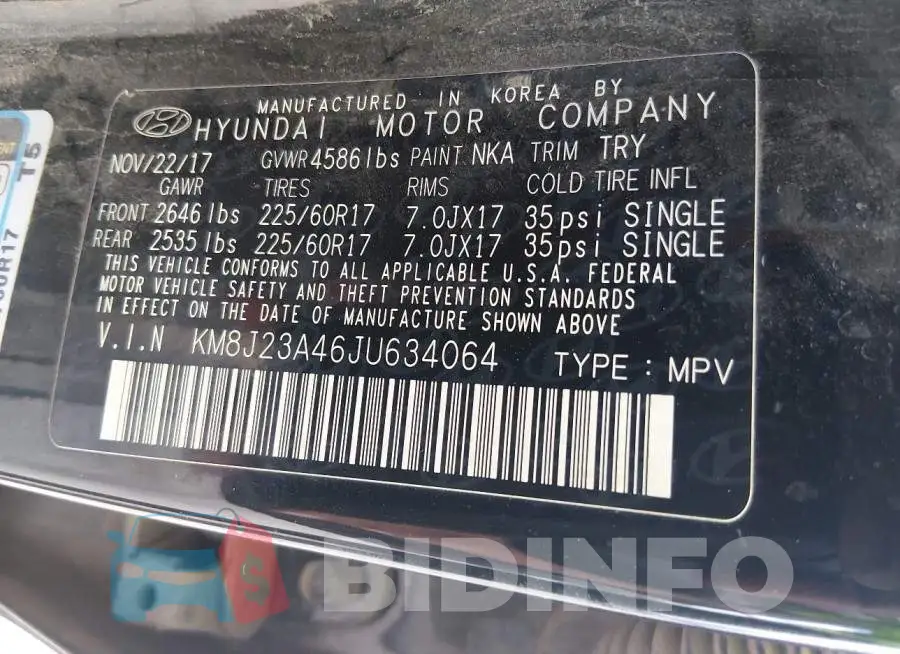 KM8J23A46JU634064 Photo# 9