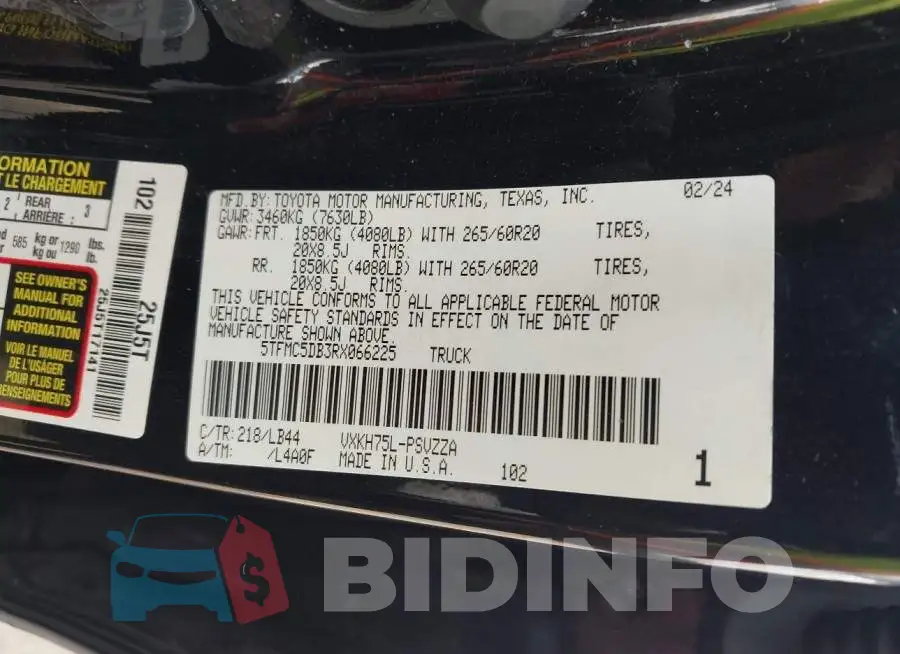 5TFMC5DB3RX066225 Photo# 9