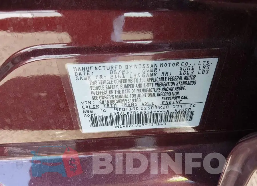 3N1AB8CV6MY319163 Photo# 9