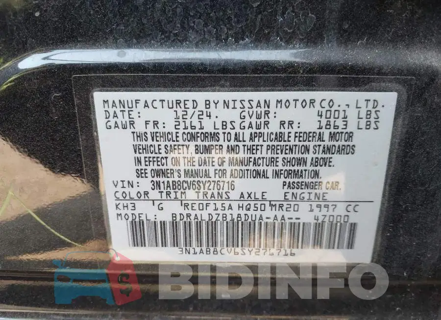 3N1AB8CV6SY276716 Photo# 9