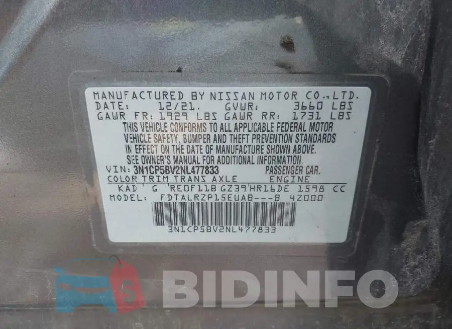 3N1CP5BV2NL477833 Photo# 9