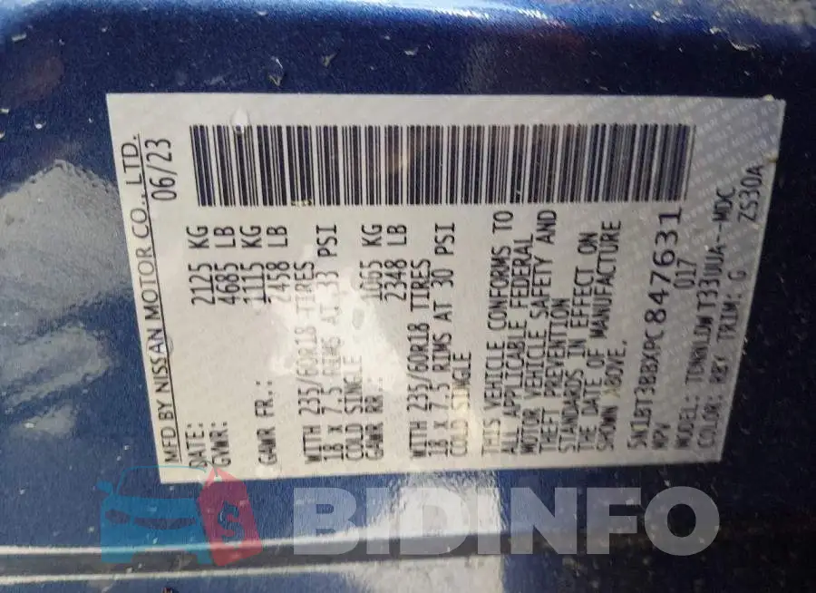 5N1BT3BBXPC847631 Photo# 9