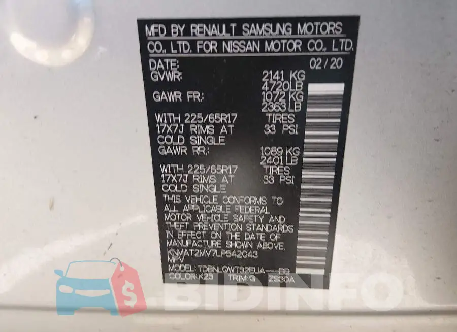 KNMAT2MV7LP542043 Photo# 9