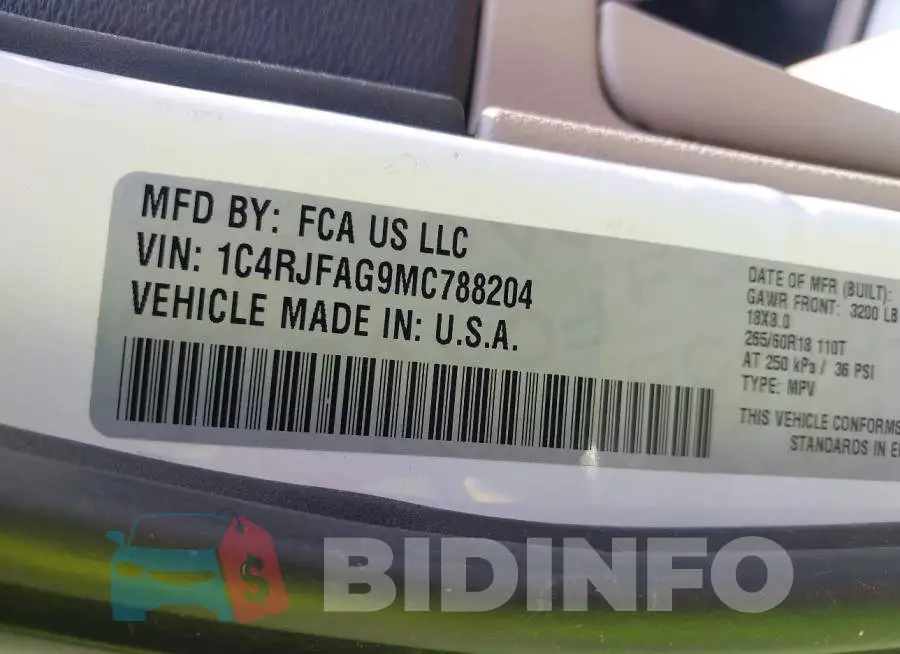 1C4RJFAG9MC788204 Photo# 9