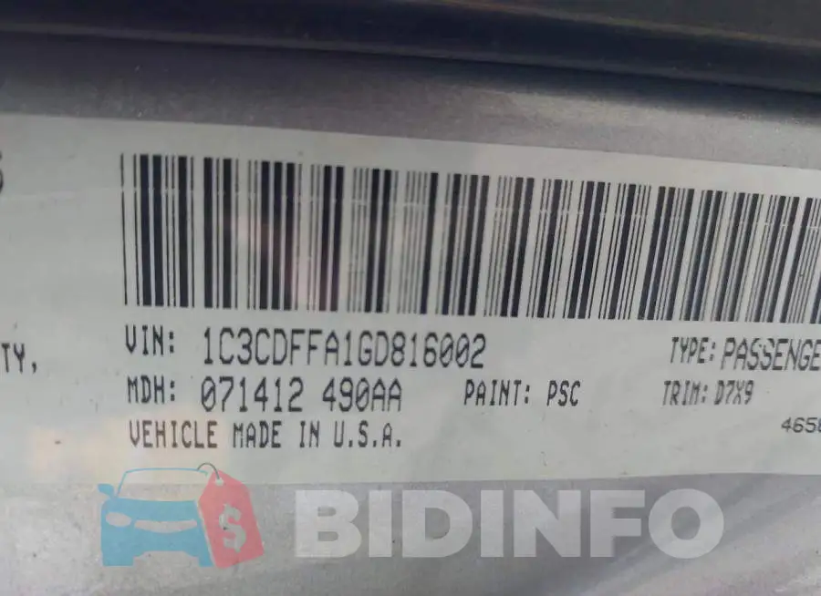 1C3CDFFA1GD816002 Photo# 9