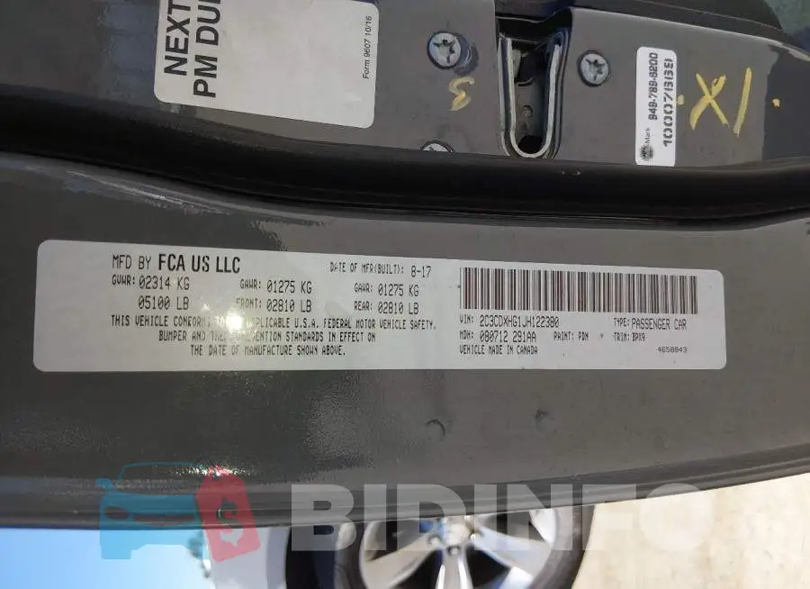 2C3CDXHG1JH122380 Photo# 9