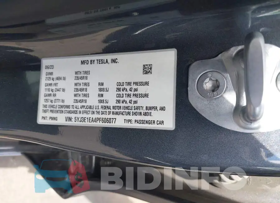 5YJ3E1EA4PF606077 Photo# 9