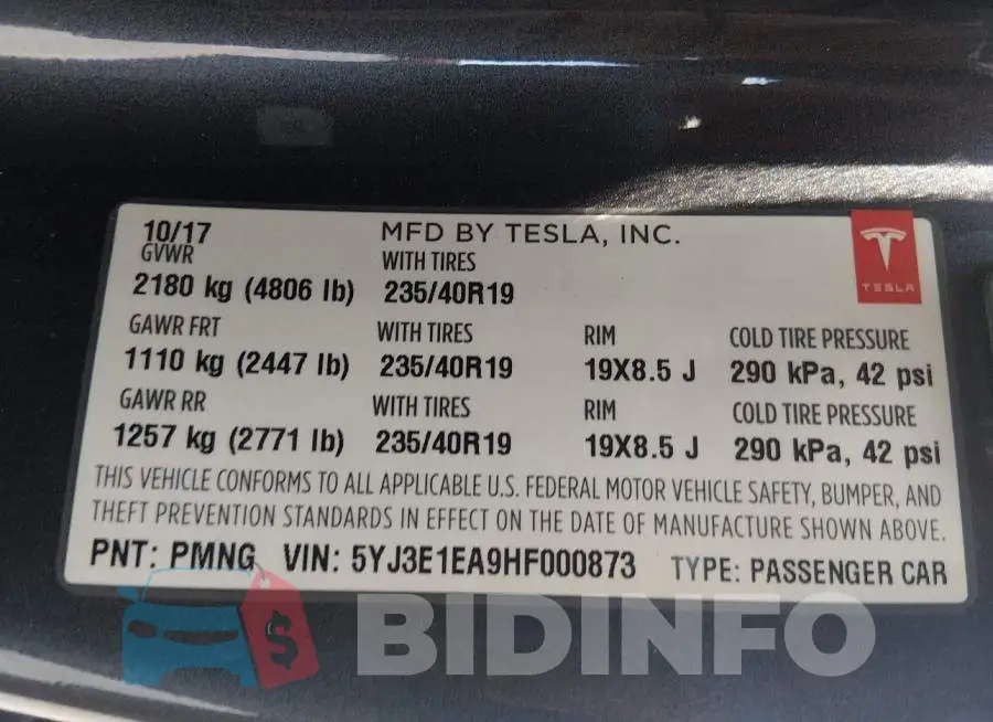 5YJ3E1EA9HF000873 Photo# 9