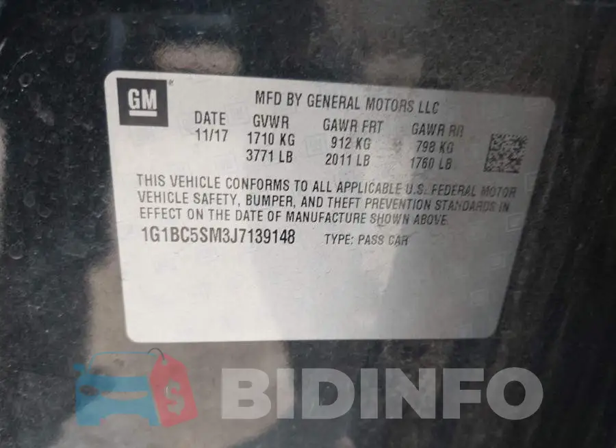 1G1BC5SM3J7139148 Photo# 9