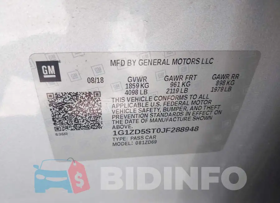 1G1ZD5ST0JF288948 Photo# 9