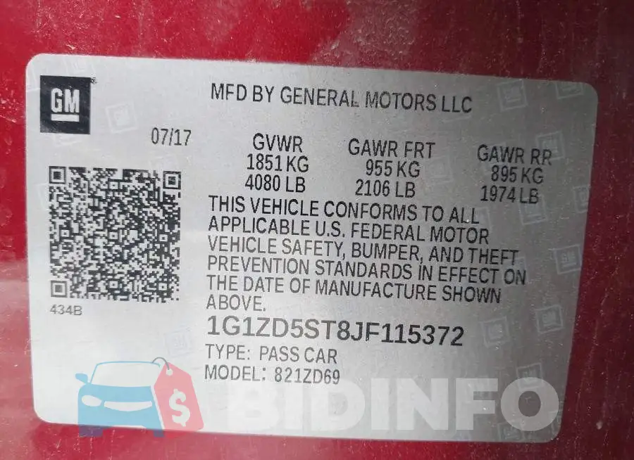 1G1ZD5ST8JF115372 Photo# 9