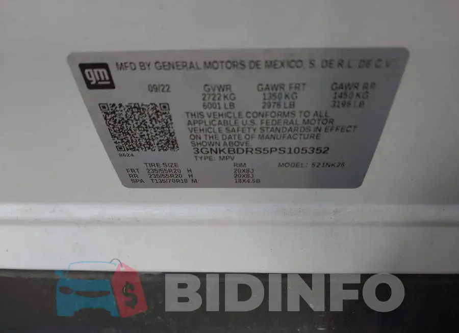3GNKBDRS5PS105352 Photo# 9