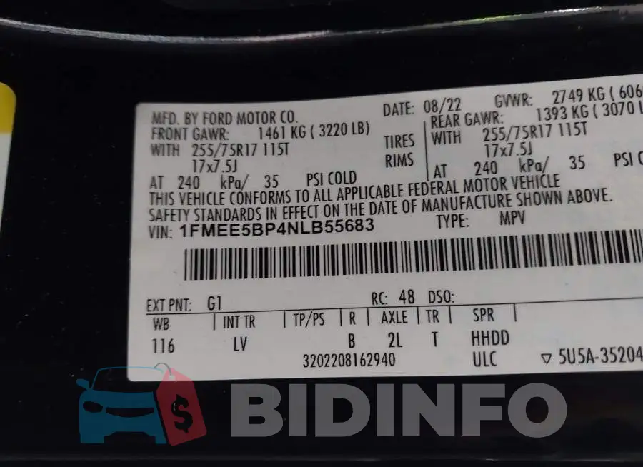 1FMEE5BP4NLB55683 Photo# 9