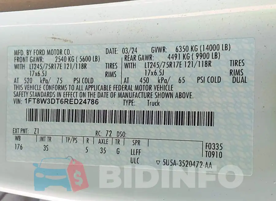 1FT8W3DT6RED24786 Photo# 8