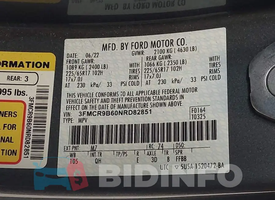 3FMCR9B60NRD82851 Photo# 9