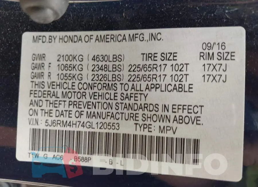 5J6RM4H74GL120553 Photo# 9