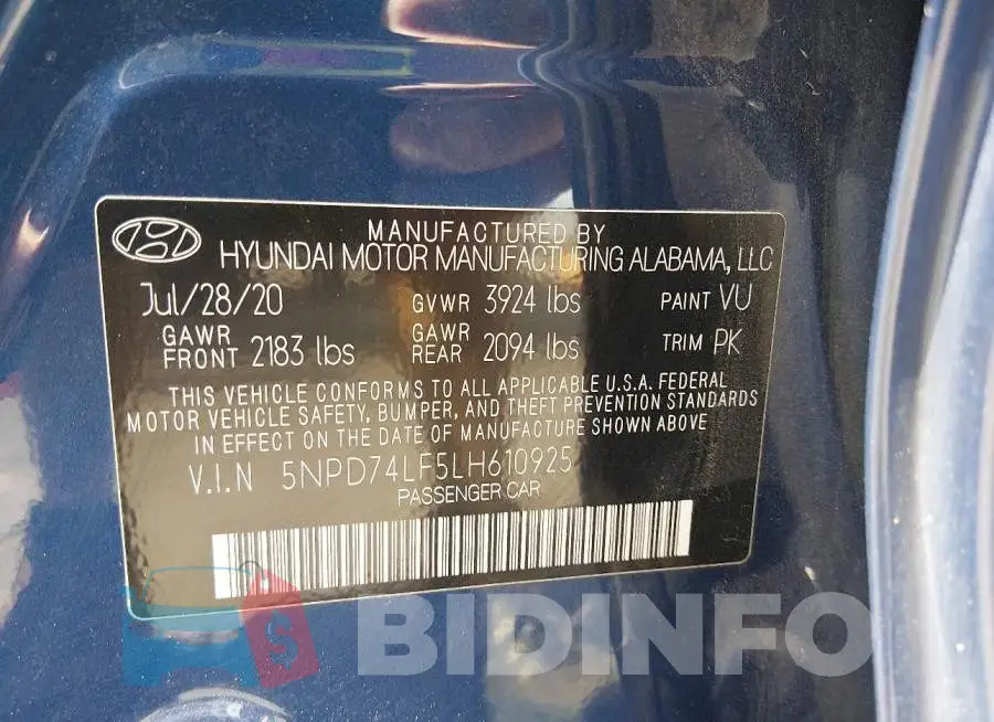 5NPD74LF5LH610925 Photo# 9