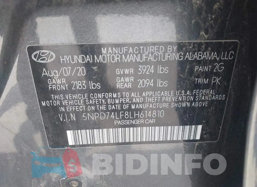 5NPD74LF8LH614810 Photo# 9