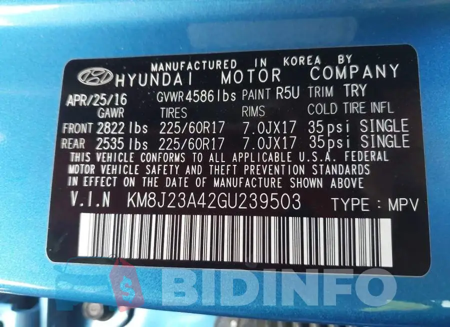 KM8J23A42GU239503 Photo# 9