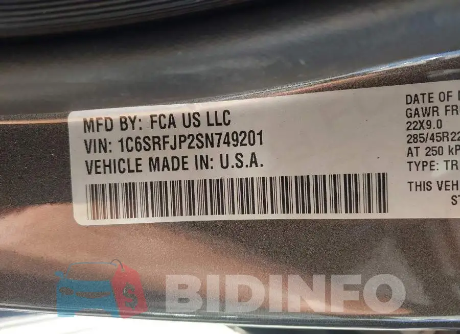 1C6SRFJP2SN749201 Photo# 9