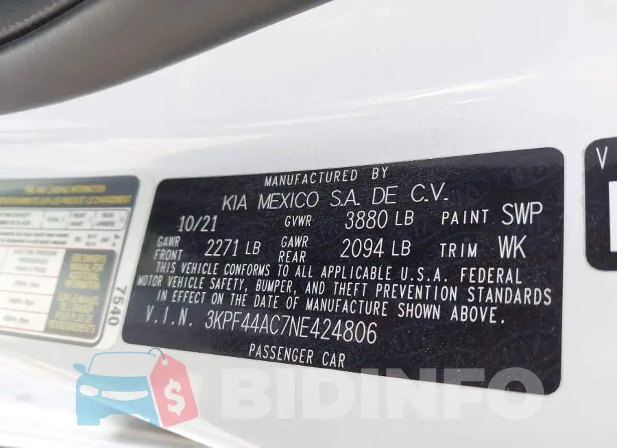 3KPF44AC7NE424806 Photo# 9