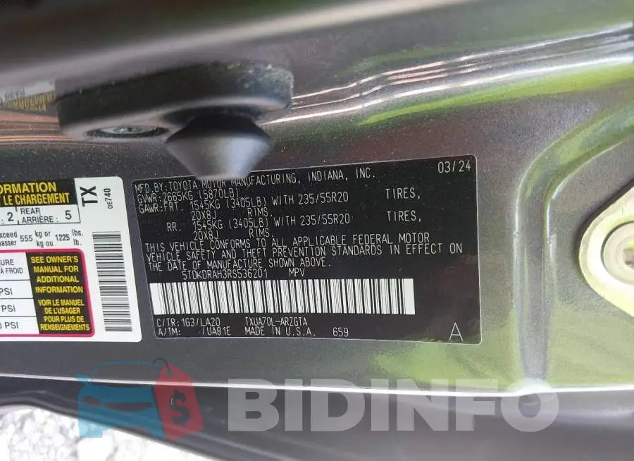 5TDKDRAH3RS536201 Photo# 9