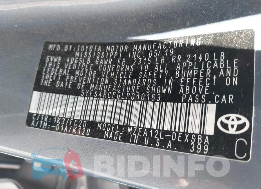 5YFS4RCE6LP010163 Photo# 9