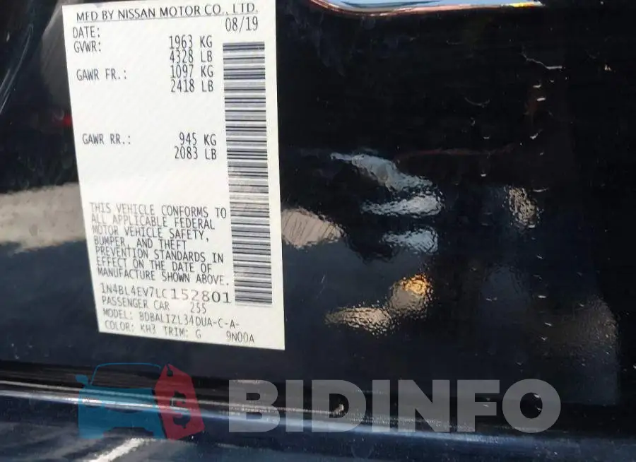 1N4BL4EV7LC152801 Photo# 9