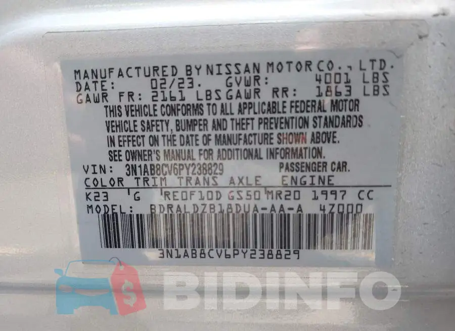 3N1AB8CV6PY238829 Photo# 9