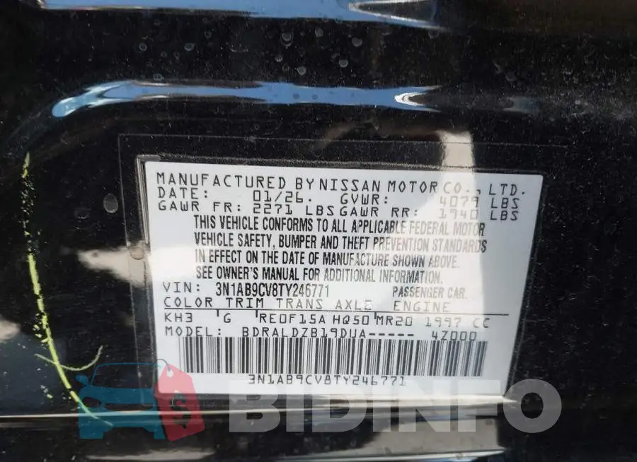 3N1AB9CV8TY246771 Photo# 9