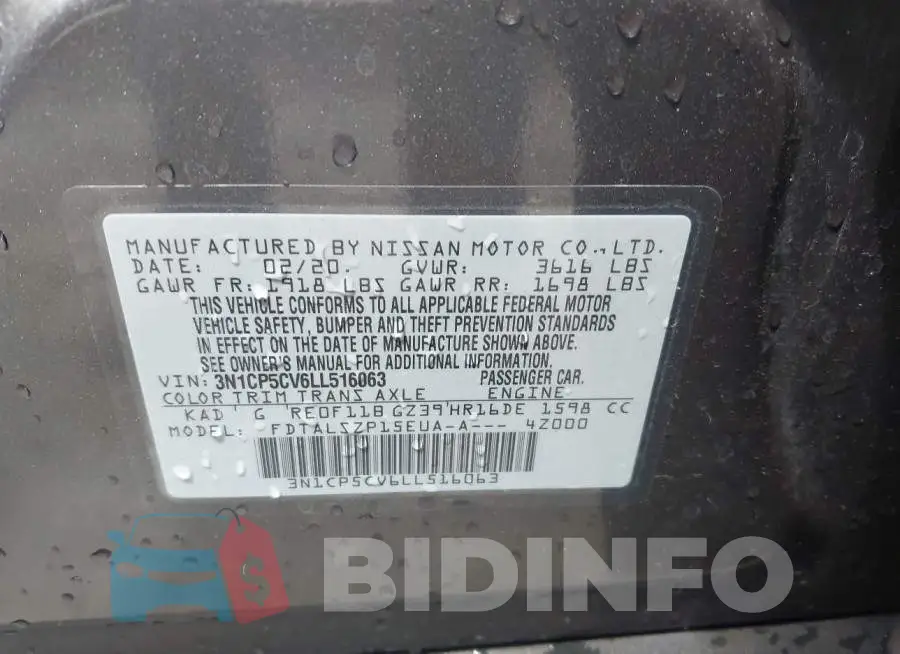 3N1CP5CV6LL516063 Photo# 9